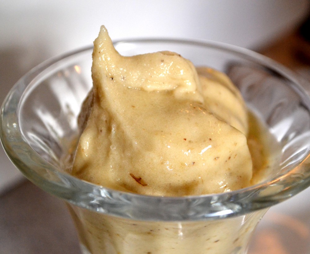 Banana Sorbet With Beurre Noisette Date Sauce Good Gruel